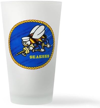 CafePress US Navy Seabees Pint Glass, 16 oz. Drinking Glass