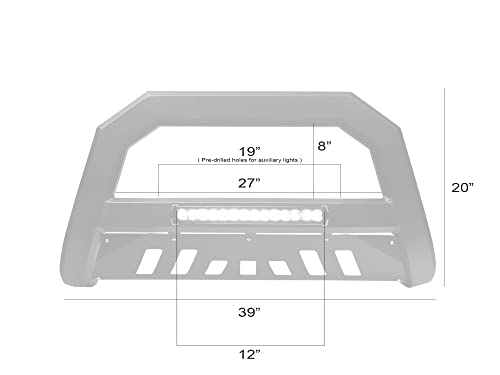 Image of Armordillo 8715864 AR Series Aluminum Bull Bar with LED Light Bar - Matte Black Fits 2004-2024 Ford F150 / 2003-2017 Expedition / 2003-2014 Lincoln Navigator / 2006-2008 Mark LT