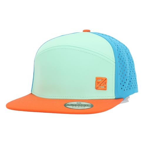 as ULTIMATE Snapback Cap Herren & Damen - Wasserabweisende Basecap Kappe für Männer & Frauen - Größenverstellbar (Mint Sky orange)