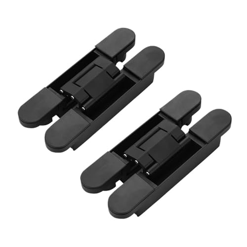 2 piezas / 40/80 kg Herrajes for puertas abatibles, plegables, de madera, con capacidad carga ajustable y oculta(40KG-black)