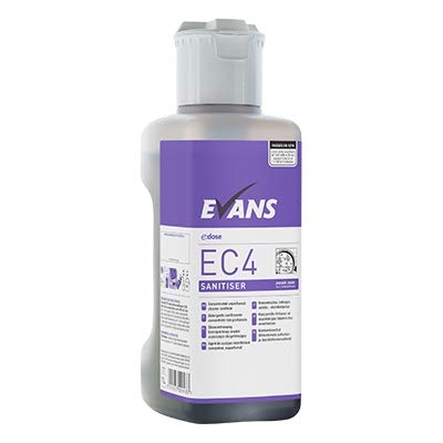 Evans EC4 Multi Surface Virucidal Sanitiser Unperfumed Super Concentrated Cleaner & Disinfectant 1LTR