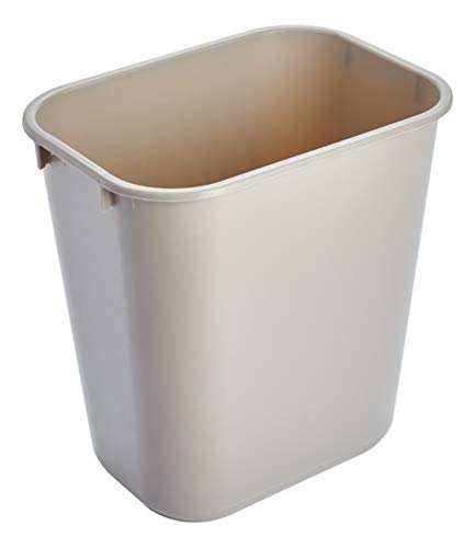 Image of Rubbermaid Commercial Products Receptacle Wastebasket, 3.25-Gallon /13-Quart, Beige, Plastic, Garbage Can for Home /Office, Fits Under Desk /Sink /Cabinet, Pack of 12