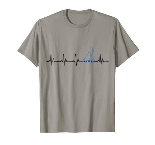 Sailing EKG Line Lustiges Segelboot T-Shirt