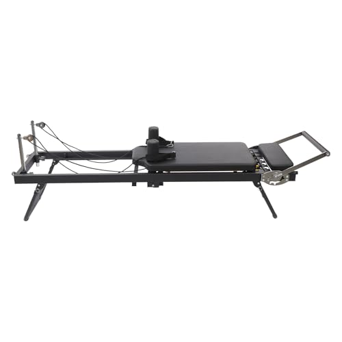 Foldable Pilates Performer Machine for Home Use, 77.56*22.44*28.54in Multifunctional Yoga Fitness Equipment, Adjustable Pilates Exercise Performer Machine, Black, 264 lbs Capacity