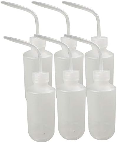 Safety Wash Bottle Squeeze Bottle LDPE with Narrow Mouth 250ml/8.5oz Pack of 6