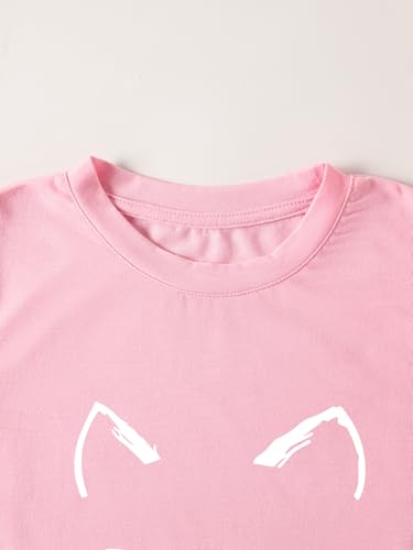 Girl's Cat Shirts Short Sleeve Graphic T-Shirts4