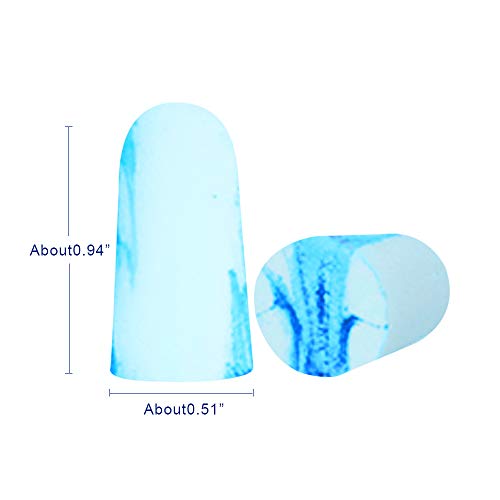 veook Soft Foam Earplugs 100 Pair - 34dB Highest NRR Disposable Comfortable Foam Individually Wrapped Ear Plugs Noise Reduction for Sleeping, Studying, Snoring, Work, Travel, Concert (Blue) - Thumbnail 4