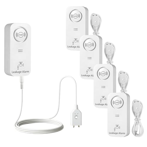 Water Leak Detector 5 Pack, 90dB Water Sensor Alarm for