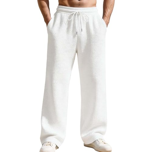Pantalon décontracté fluide à jambes droites et motif jacquard élégant
