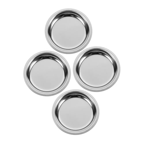 Garneck 4pcs Stainless Steel Round Tea Bag Holder Tea Saucer for Teacups for Home Tearoom Bar and Restaurant Easy to Clean and