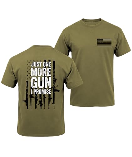 KESIHAN Patriotic Shirts for Men Rifle Flag Mens T-Shirt American Flag Sleeve Graphic Tee