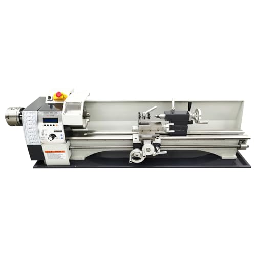 HayWHNKN Metal Lathe 8x32” Double Chuck Precision Metal Bench Lathe Gearless Electronic Lathe Automatic Feed Power Metal Lathe DIY Lathe 1100W Brushless Motor 110V