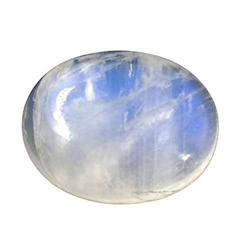 INDIA MADE Pietra di luna arcobaleno naturale 12,25 Ratti ovale 12 x 16 x 6,5 mm 10 mm zirconia cubica/diamante Inc. con certificato di laboratorio-B09FWY772R