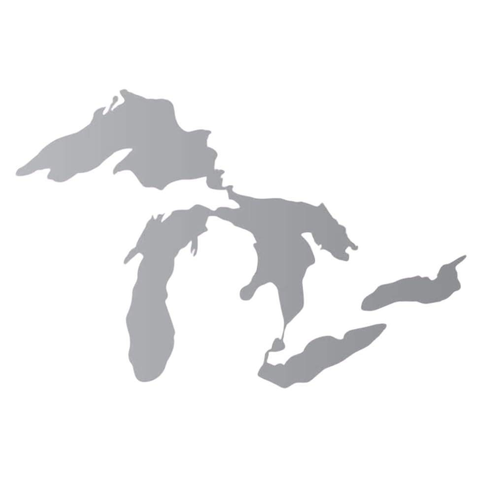 Image of Great Lakes Sticker Michigan Car Decal Premium Heavy-Duty Weatherproof Vinyl for Bumpers, Windows, Laptops, Water Bottles or Coolers (Silver, Standard)
