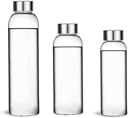 Image of ISKO Borosilicate Glass Water Bottle with Leak-Proof Airtight Stainless Steel Lid and Protective Fabric Sleeve For water, Juices,Fridge bottles (650ml)