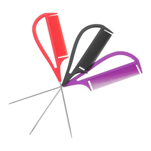 PAMINGONO 3 Pièces Peignes à Queue Rat pour Coiffure Salon Lot de Peignes Métalliques pour Mèches Séparation Précise Coloration et Tressage des Cheveux à Domicile et Salon Entretien Facile