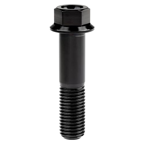 Image of Titanium Bolt M12 30 35 40 45 50 55 60 65 70 75 80 85 90mm Hex Small Flange Head for Motorcycle Car Modification Pack of 4 (M12x50mm Pitch 1.5, Black)