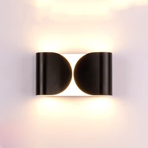 Aplique de Pared LED Que Ilumina la lámpara empotrada para Interiores, Foco de Montaje Sencillo nórdico de 10 W, Luces de Lavado para Sala de Estar, Dormitorio, mesita de Noche, Blanco cálido de