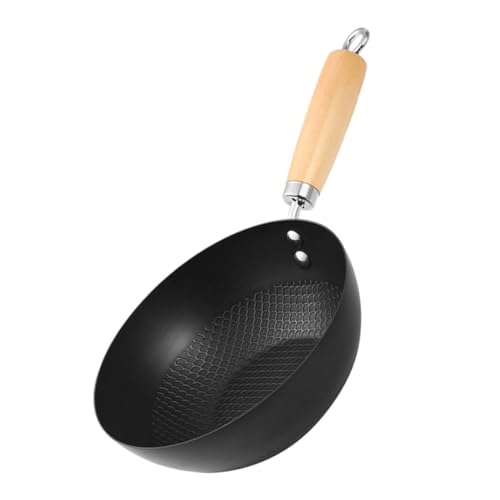 Wok pequeño antiadherente de fondo plano de hierro