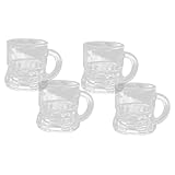 ERINGOGO 4 Piezas Unidades Vasos de Licor Mini de Vidrio para Fiesta Copa Pequeña Cerveza y Whisky Vasos de y Resistentes para Hogar y Bar