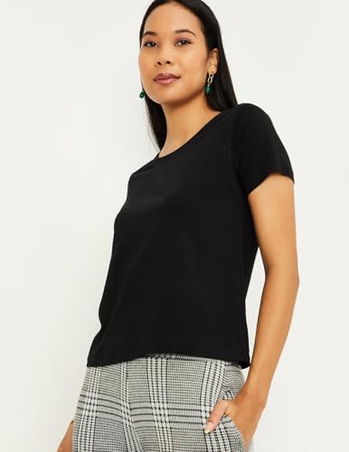 Image of Max Plus Size Women's Solid Cotton Regular Fit T-Shirt