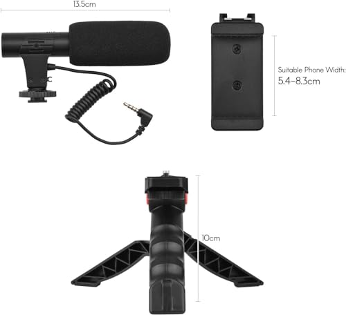 Kit de Gravação Profissional para Smartphone e Câmeras: Tripé Suporte de Celular, Bastão de Selfie,