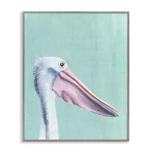 Pelican Head Coastal Portrait, 24 x 30 Inch Framed Giclée Print