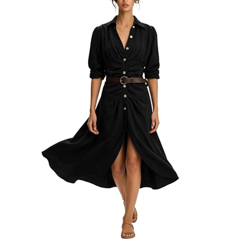 Robe chemisier vintage à manches longues idéale pour vos sorties décontractées