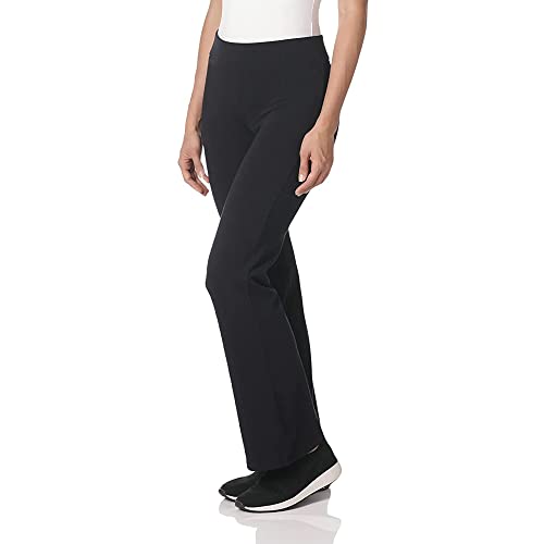 Style Spot (Black/Pack of 2, UK 16/31" Long Inside Leg Women's Elasticated Pull ON Pants Bootleg Trousers Ladies Nurse Carer Plus Size Bottoms - Image 4