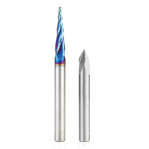 Spirales 2D/3D carbure massif Amana Tool AMS-192 fraise défonceuse rainure V 60 degres gravure bois
