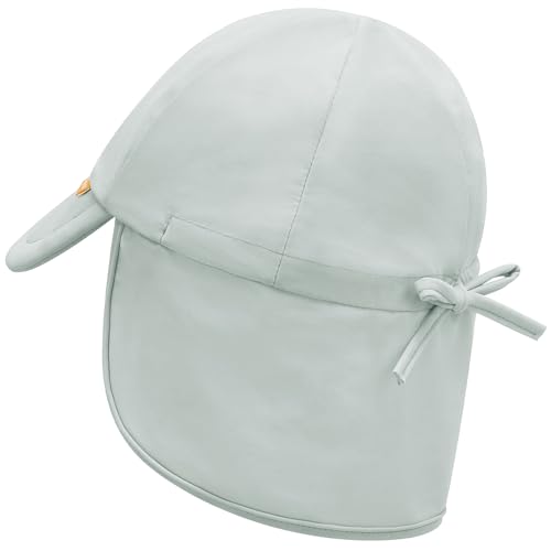 Image of Duoyeree UPF 50+ Baby Sun Hat, Neck Flap Protection for Toddlers | UV shield, stretch nylon spandex, adjustable back drawstring, machine washable, foldable for beach travel, sizes 0-5T