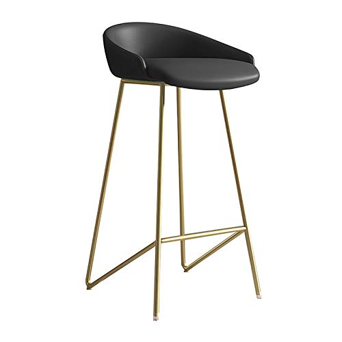 Chaises de comptoir confortables en similicuir avec pieds en métal doré faciles à nettoyer