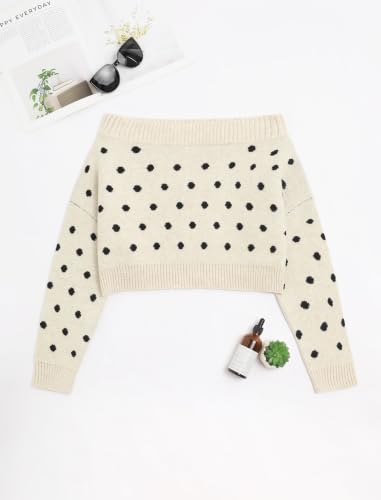 Image of ZAFUL Women Off Shoulder Sweatshirt Batwing Ribbed Knit Crop Sweaters