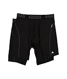 adidas Men's Sport Performance Climacool 9-Inch Midway Underwear (2-Pack), Black/Thunder Grey, X-Large
