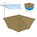 IMUNKT Copertura di Ricambio per Ombrellone Mezzaluna 270cm 5 Stecche, Telo di Ricambio, Tettuccio Superiore di Ricambio per Ombrellone da Giardino, Beige/Blu(Khaki) immagine