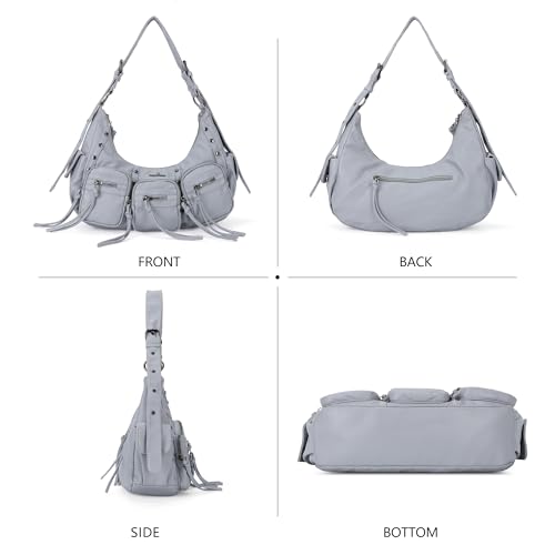 Image of Angel Kiss Hobo Bags Purse for Women Y2K Shoulder Bag Multi Pockets Designer Satchel Studded Handbags with Strap