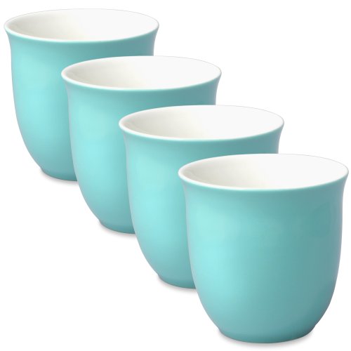 FORLIFE Japanese Teacup (Set of 4), 6.5 oz., Turquoise