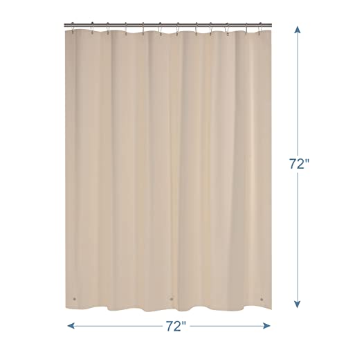 AmazerBath Shower Curtain Liner, 72x72 Tan Shower Curtain Liner, Cute Plastic Shower Curtain Liner, Lightweight Waterproof PEVA Khaki Shower Curtains for Bathroom with Magnets and 12 Grommet Holes - 8