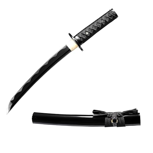 Handmade Samurai Sword 5160 Spring Steel 41.31.21 inches Full Tang Sword Set Sharp Black Katana