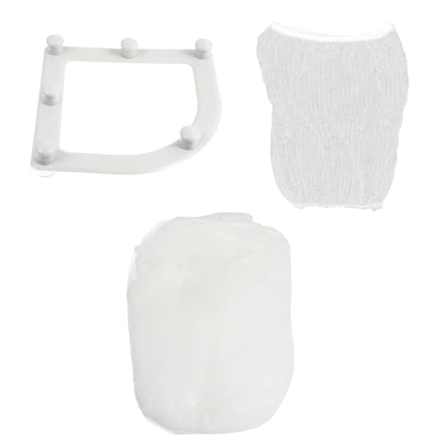 SEWOART Filtro de Malla para Fregadero Soporte Gris de Drenaje, 30 Bolsas Desechables Elásticas para Colador de Residuos Vegetales y Pelo, Accesorio Práctico para Cocina Antiobstrucción