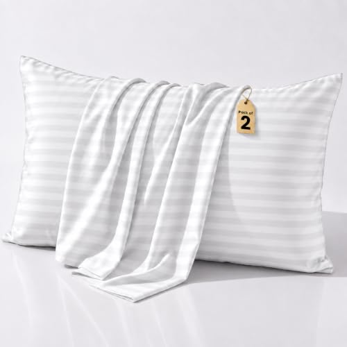 COTTON STICH™ 16X22 Youth Pillowcase Set of 2, Hidden Zipper-White Stripe