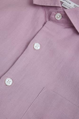 Image of SNITCH Men Casual Shirt | Regular Fit Full Sleeve Spread Collar Solid Pattern | Breathable Cotton Linen Blend & Lightweight Fabric for Summer, Vacation & Smart Casual Wear