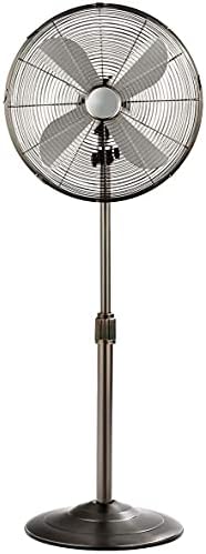 GOFLAME 18" Pedestal Fan, Height Adjustable Oscillating Standing Fan with 3 Speed Settings, Powerful and Quiet, Wide Spread Metal Fan for Home & Office (Black)