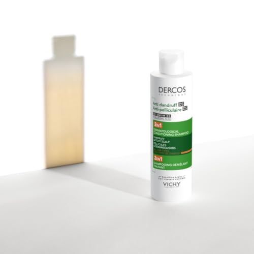 Vichy, Dercos, Shampooing Anti-Pelliculaire DS 2 en 1, Démêlant et Traitant, Pellicules & Démangeaisons, Tous Types de Cheveux, 200ml
