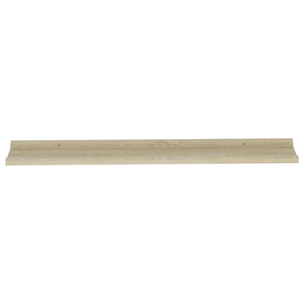 Set di 2 mensole da parete in rovere Sonoma, 100 x 9 x 3 cm, mensole da parete per soggiorno, cucina, bagno, corridoio, decorazione, salvaspazio e durevole, in MDF