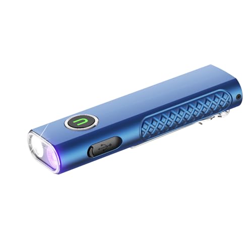 ULTRAFIRE Flat EDC Flashlight with White Light UV and Red Light 1200 Lumens Rechargeable Triple Light Flashlight Magnetic Compact Pocket EDC Light for Outdoors Work Emergency S3