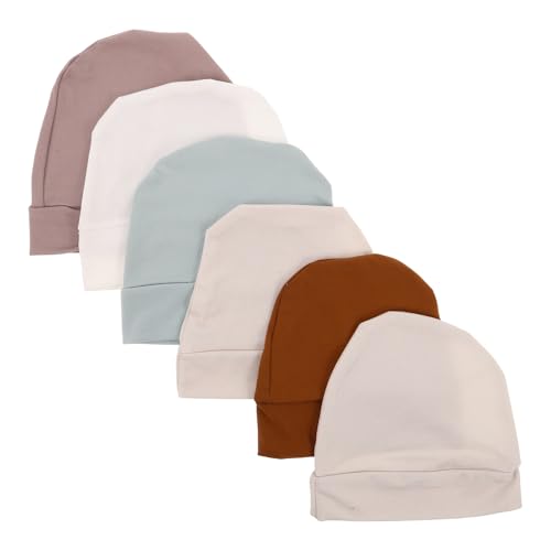 Gorros de algodón para recién nacido hipoalergénicos con 6 piezas en colores macaron suaves