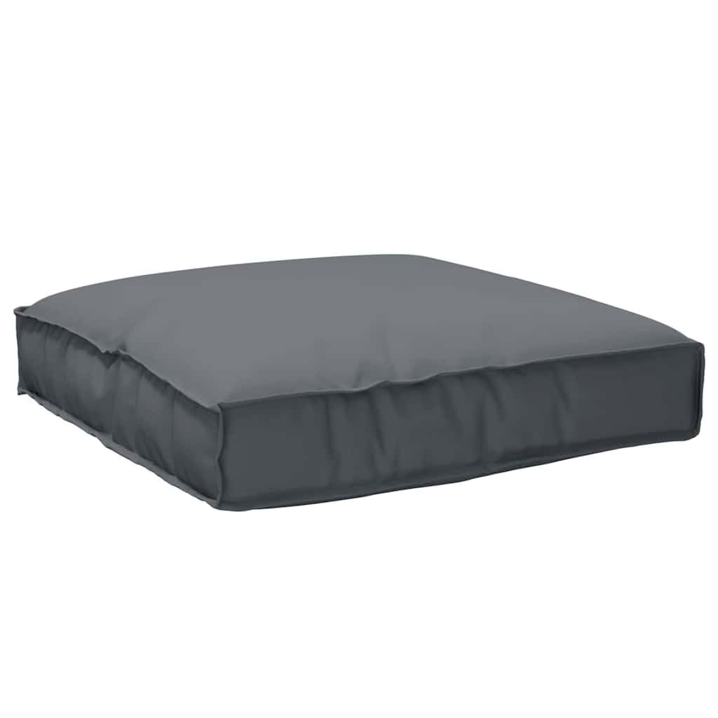 Cojín de asiento de 80 x 80 x 12 cm, color antracita, resistente al agua, de tela Oxford, para jardín, terraza y salón, cómodo cojín de suelo, impermeable, cuadrado