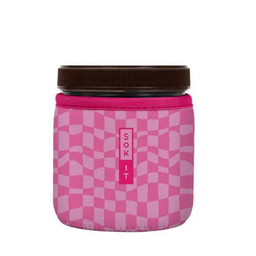 Sok It IceCreamSok Insulated Neoprene Cover (Pink Grand Prix, Fits Talenti 16oz Pints)