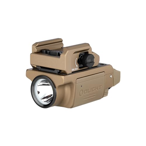 OLIGHT PL-Mini 3 Valkyrie 600 Lumens Rechargeable Light with Two Convenient Removable Batteries, Compact LED Torch, Rail-Mounted Flashlight with Strobe Mode (Desert Tan)